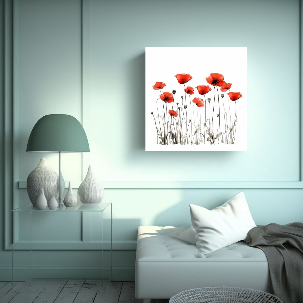 GENERICO - Surrealista Cuadro Calido Con Dibujo Minimalista 90x90 Cm