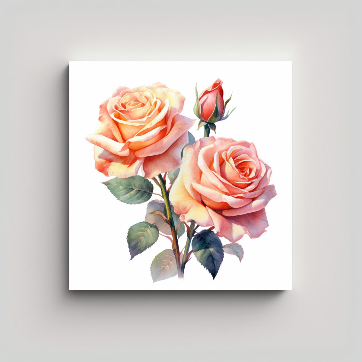 GENERICO - Arte Rosa Suave Composición Hermosa Decoración 80x80 Cm