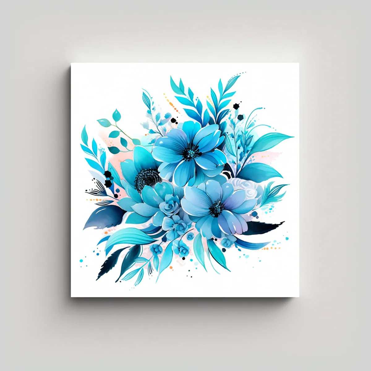 GENERICO - Cuadro Conceptual Equilibrio Turquesa Y Azul 90x90 Cm.