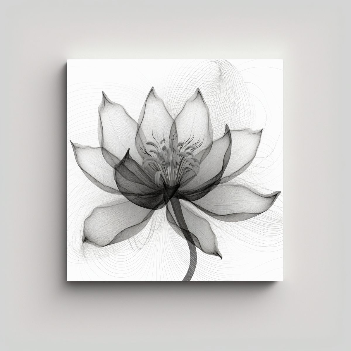 GENERICO - Líneas De Flor De Loto Composición Creativa 80x80 Cm