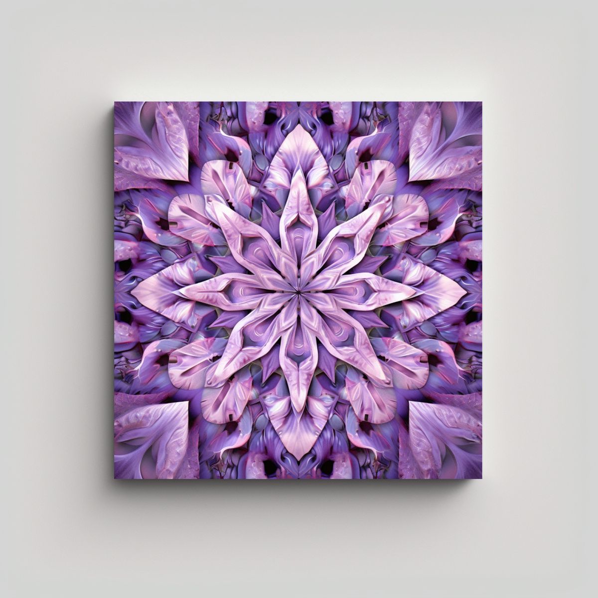 GENERICO - Cuadro En Bastidor Kaleidoscopio Original En Lila 90x90 Cm