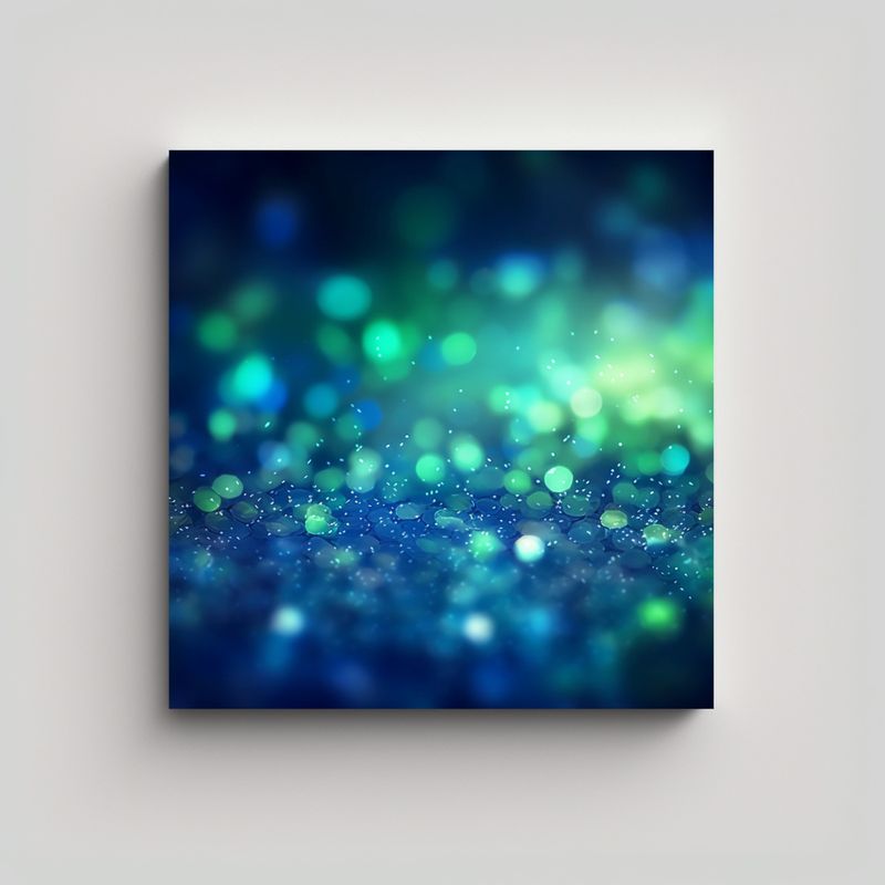 GENERICO - Pinturas Decorativas En Tonos Azul Y Lima 80x80 Cm