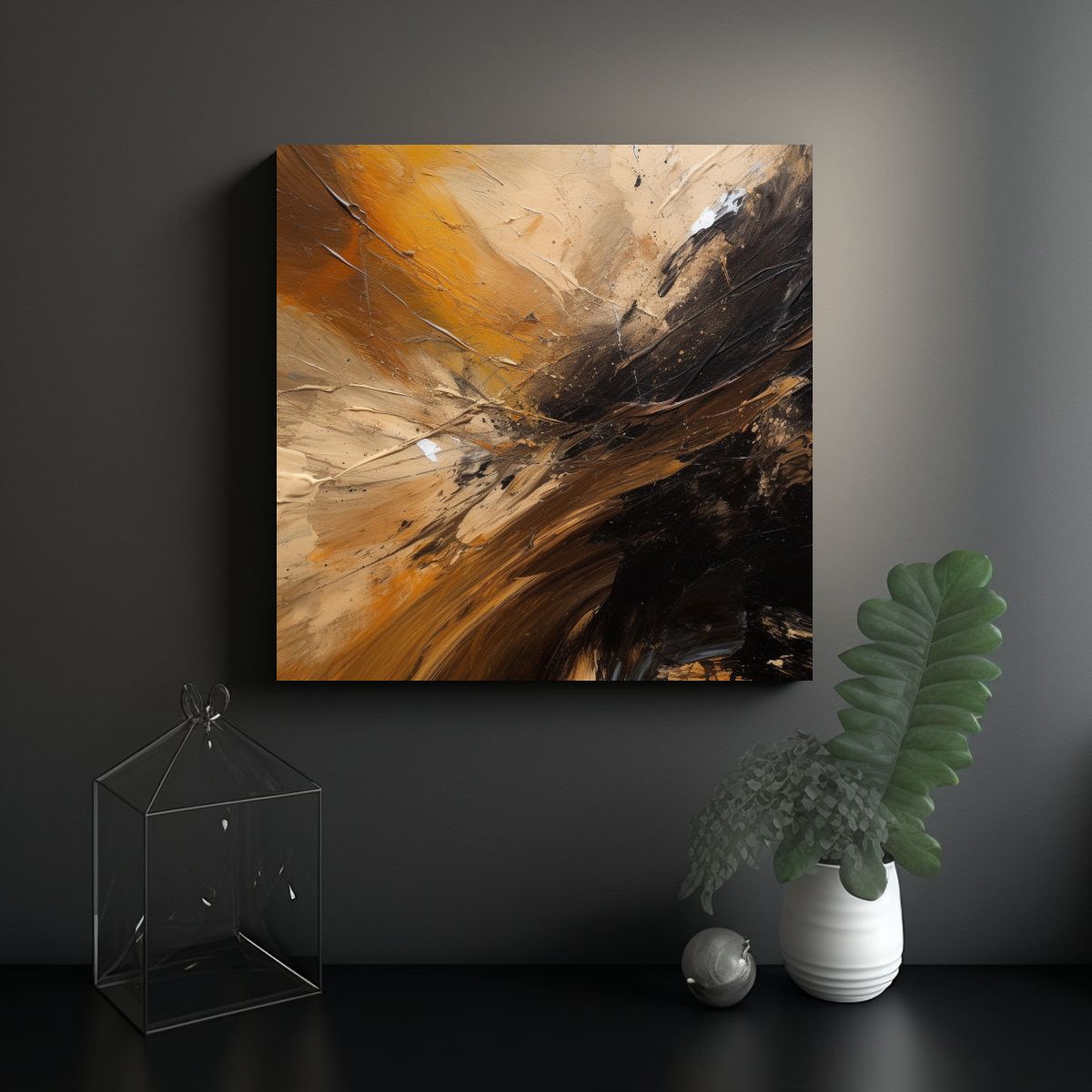 GENERICO - Cuadros Abstractos Con Hermoso Efecto Visual En 80x80 Cm.