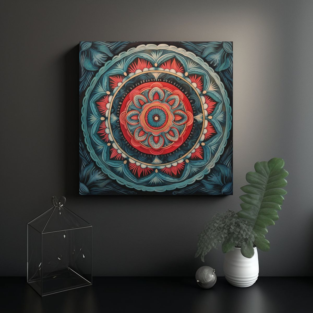 GENERICO - Cuadro Decorativo Mandala Para Oficina 90x90 Cm