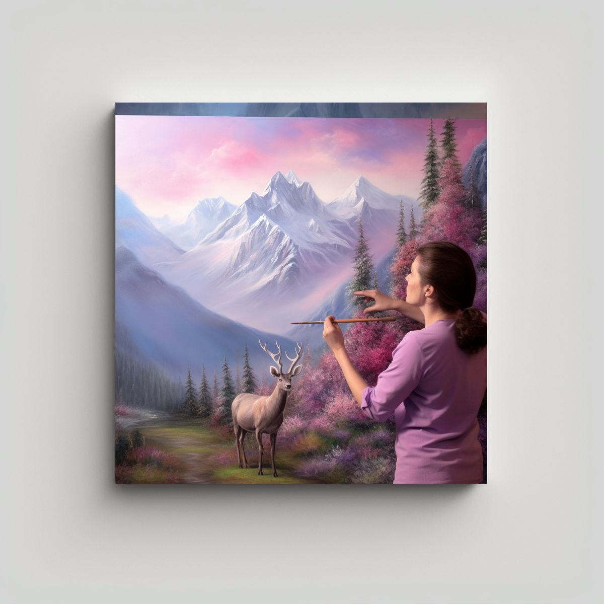 GENERICO - Pintura Paisaje Zen En Lienzo Estilo Anne St Por 80x80 Cm