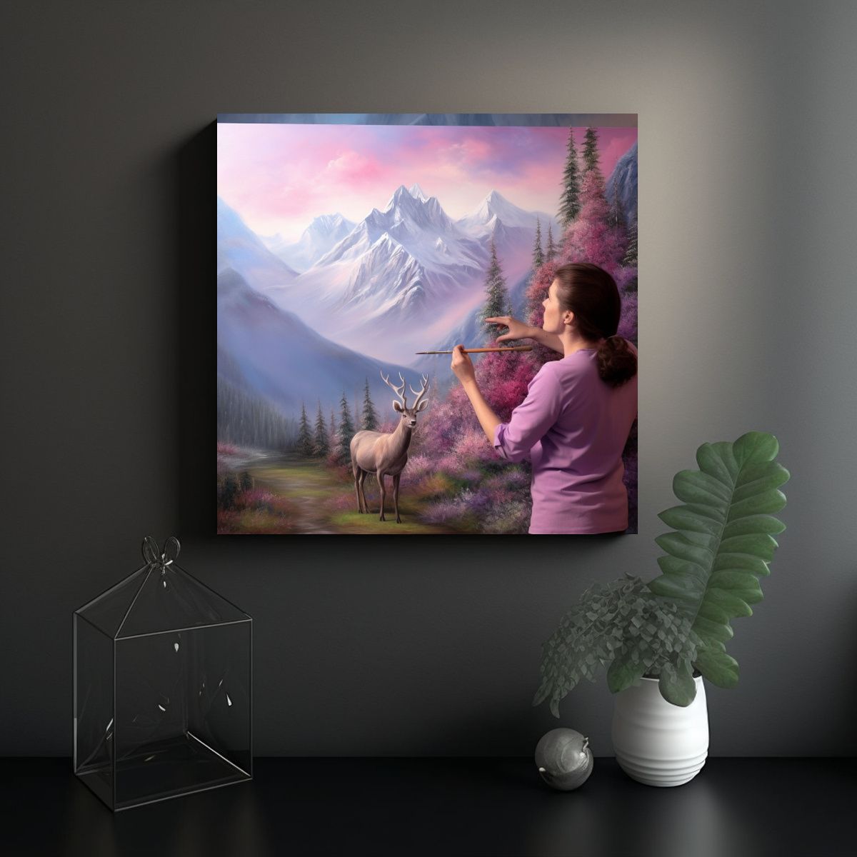 GENERICO - Pintura Paisaje Zen En Lienzo Estilo Anne St Por 80x80 Cm