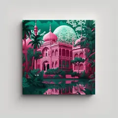 GENERICO - Pintura Acuarela De Edificio Monet Impresionante 80x80 Cm