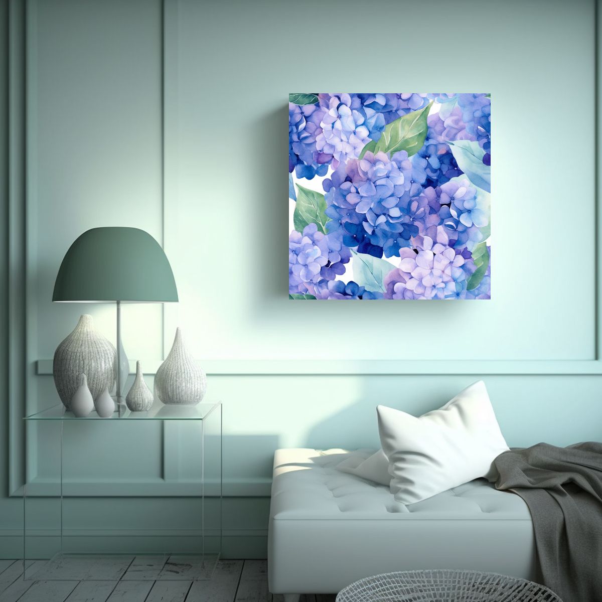 GENERICO - Patrón Hydrangea Vanguardista Belleza Natural 80x80 Cm