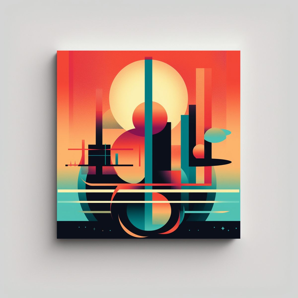 GENERICO - Cuadro Tela Sublimada Luminosidad Abstracto 80x80 Cm