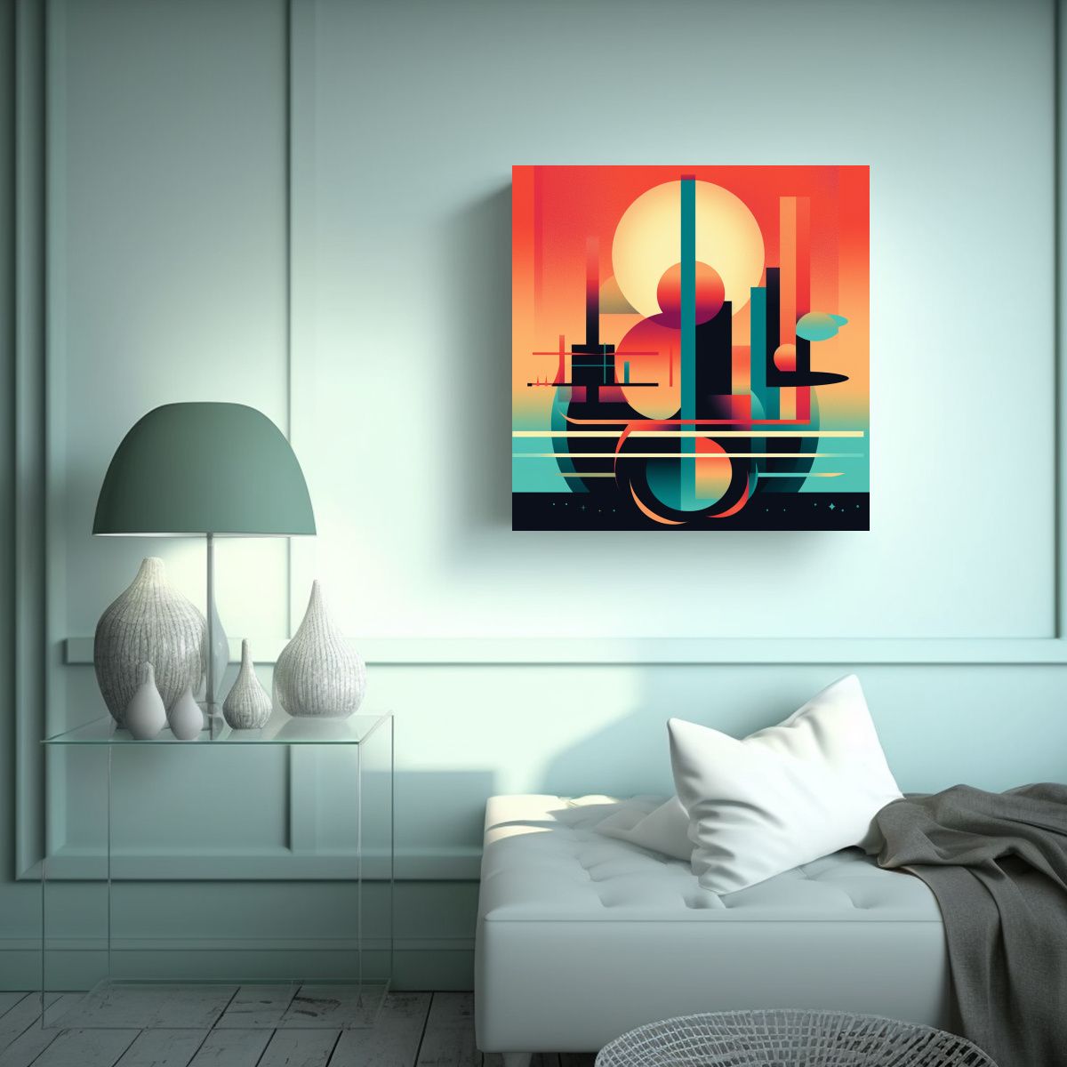 GENERICO - Cuadro Tela Sublimada Luminosidad Abstracto 80x80 Cm