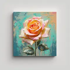 GENERICO - Cuadro Moderno Majestuoso Rosa Colorida En 90x90 Cm