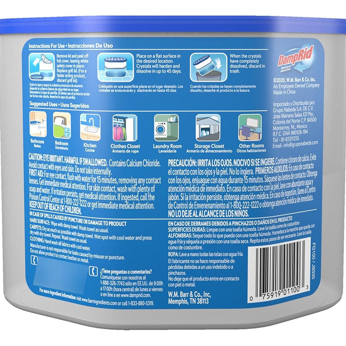 GENERICO - Sistema Antihumedad DampRid Desechable 297g Sin Aroma