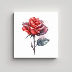 GENERICO - Cuadro Vintage Pop Art Rosa En Acuarela Estilo 80x80 Cm.