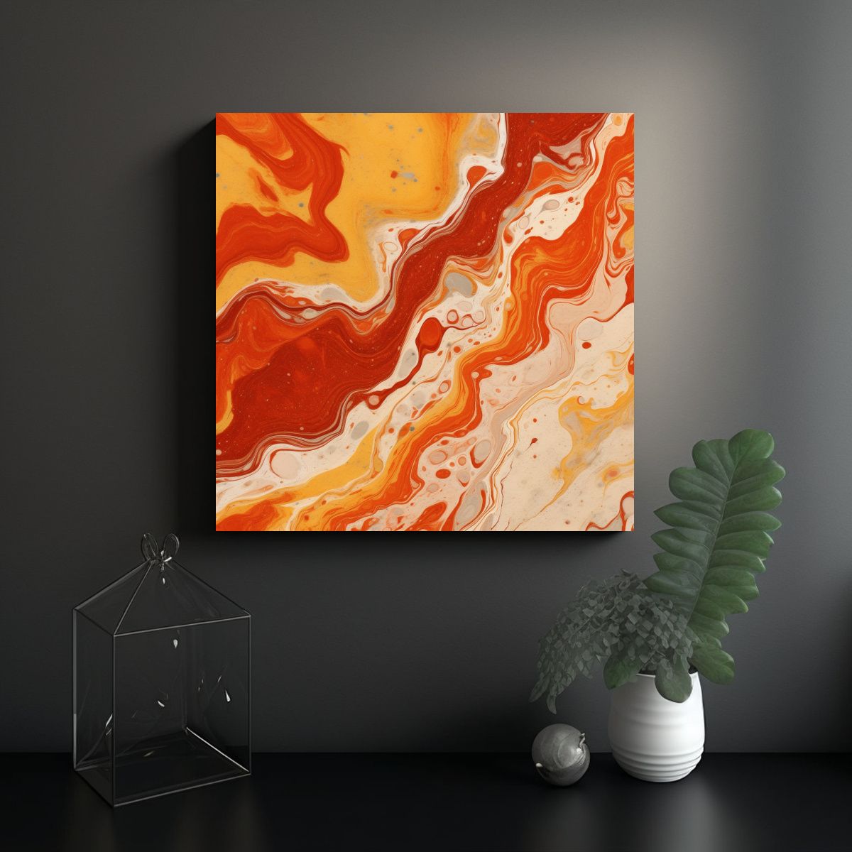 GENERICO - Pinturas De Decoración Con Patrón De Mármol 70x70 Cm.