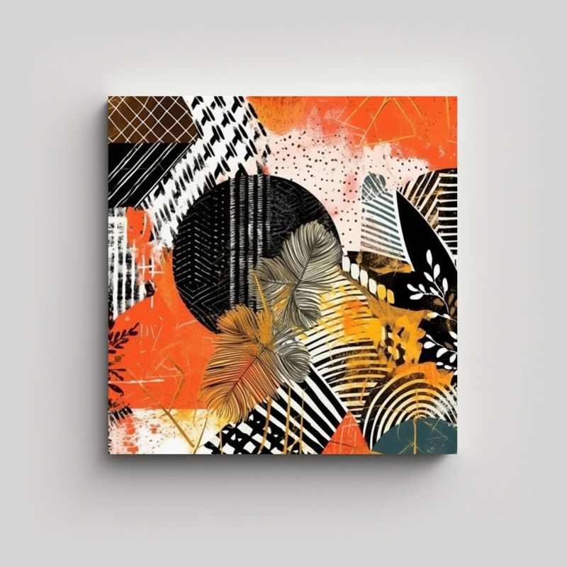 GENERICO - Cuadro Decorativo Abstracto Calidez Exótica 80x80 Cm