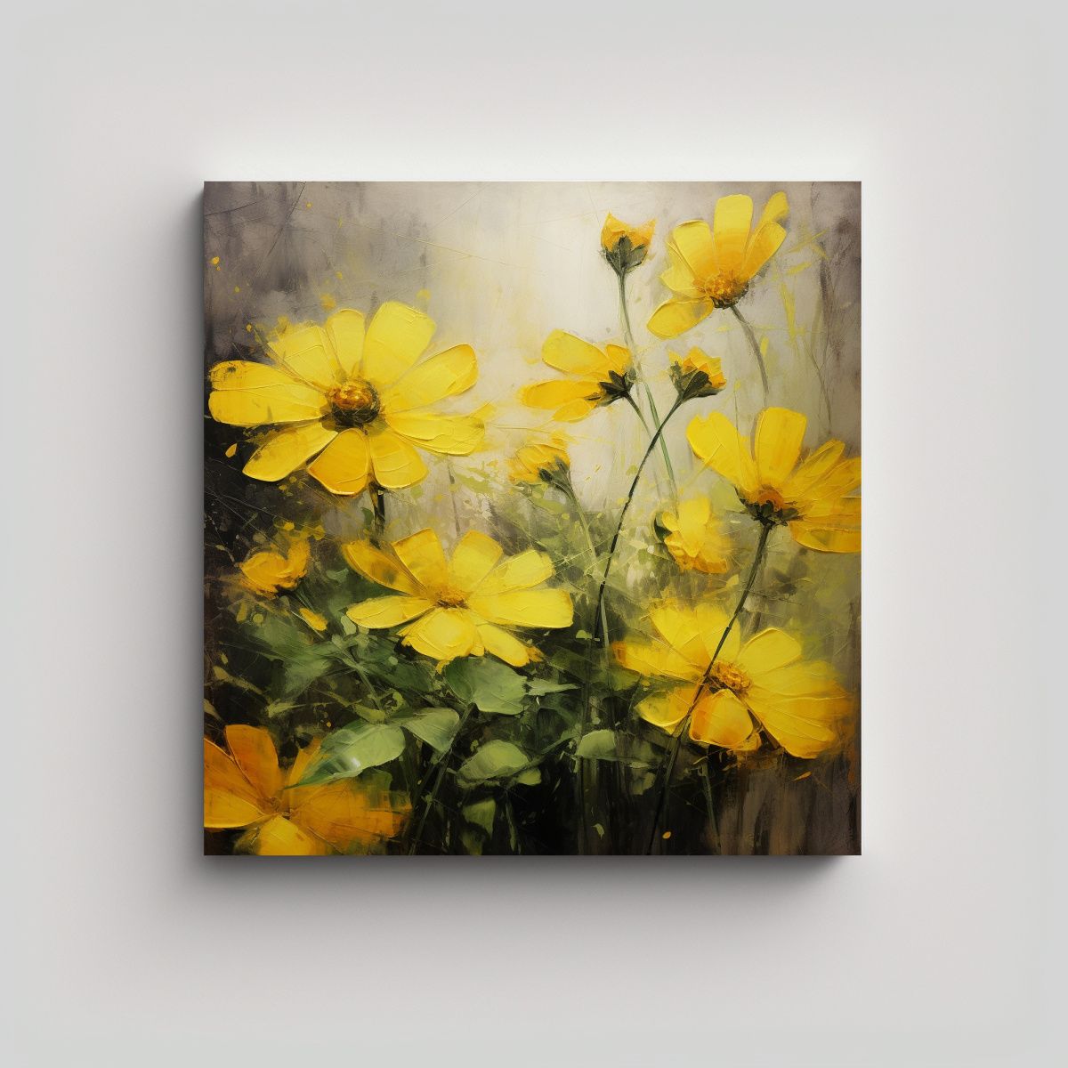 GENERICO - Cuadro Decorativo Lienzo Alta Calidad Con Flores 80x80 Cm