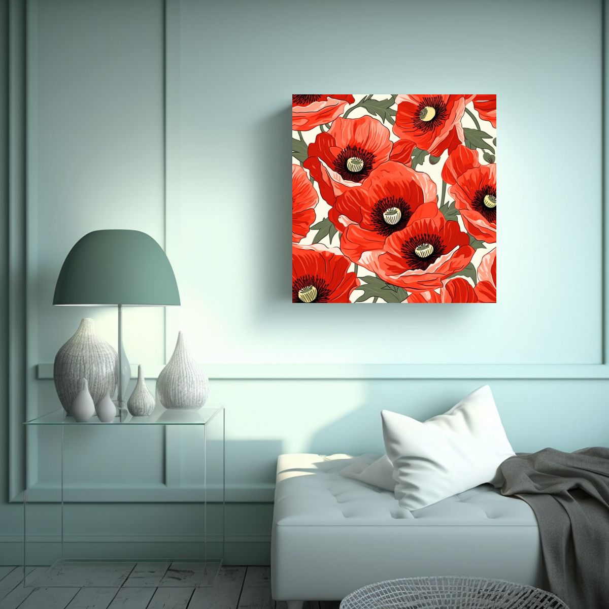 GENERICO - Cuadro Decorativo Abstracción Escena Con 70x70 Cm