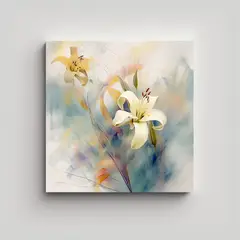 GENERICO - Diseña Lienzo Con Tonos De Acuarela Translúcida 80x80 Cm.