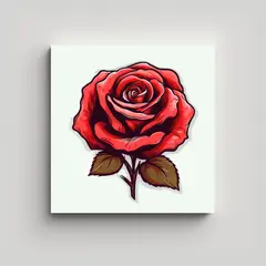 GENERICO - Cuadro Decorativo Vector Rose Composición De 80x80 Cm