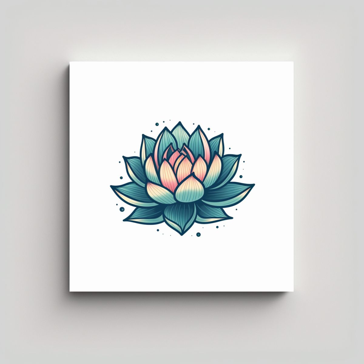 GENERICO - Cuadro Moderno Con Diseño De Flor De Loto 90x90 Cm