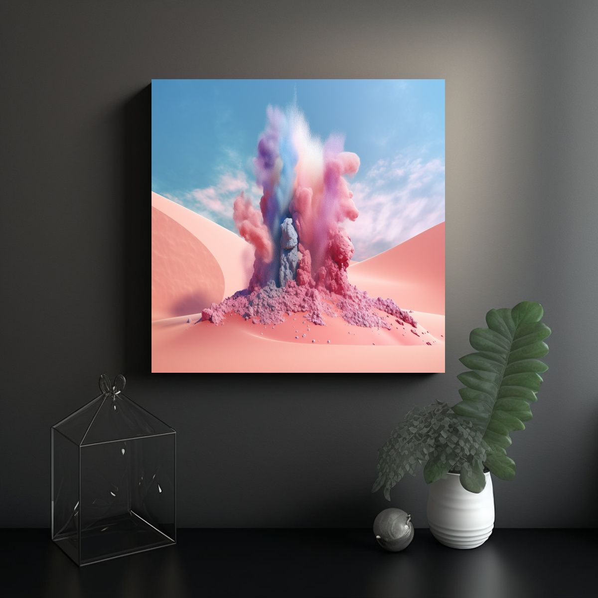 GENERICO - Pintura De Paisaje Con Dunas De Arena Majestuosas 90x90 Cm.