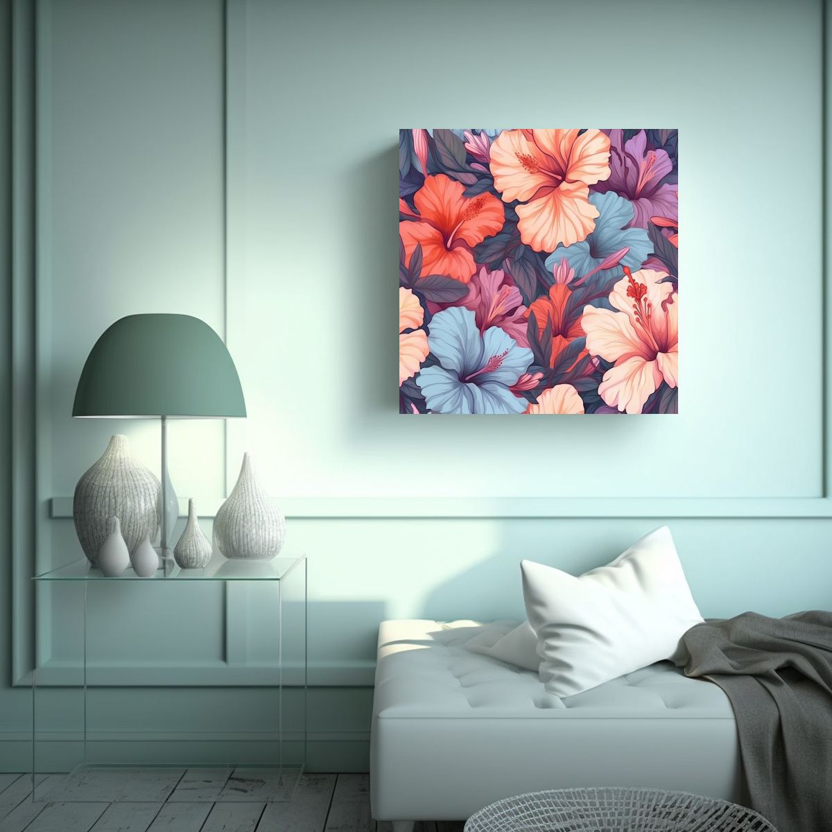 GENERICO - Arte Hermoso Acuarela 3D Bonito Patrón Boho 70x70 Cm