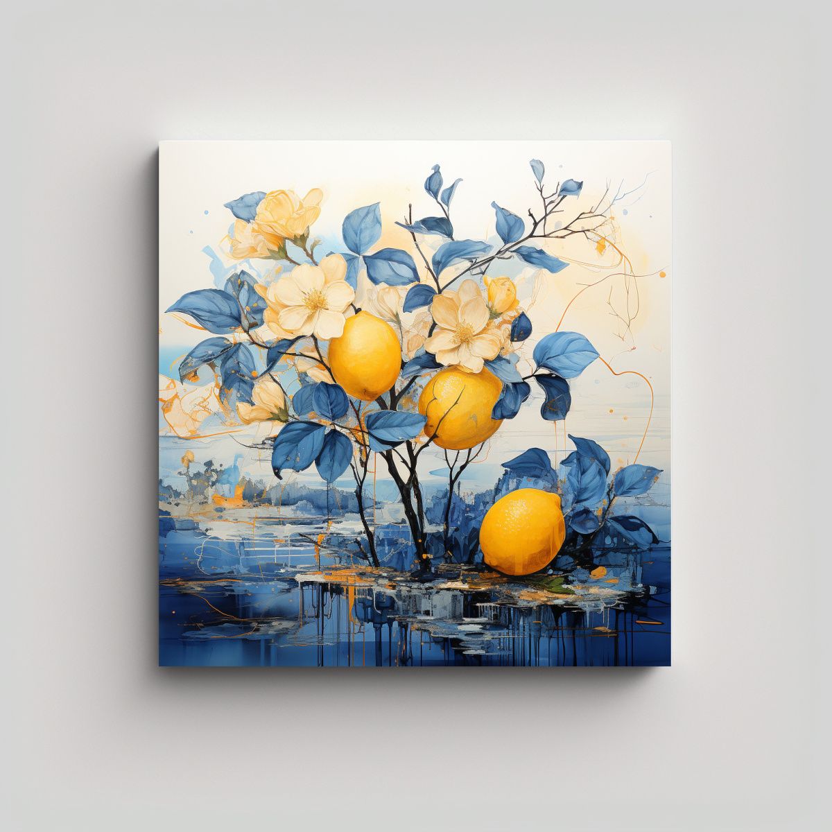GENERICO - Cuadro De Tela Fotográfico De Colores Dorado Y 70x70 Cm