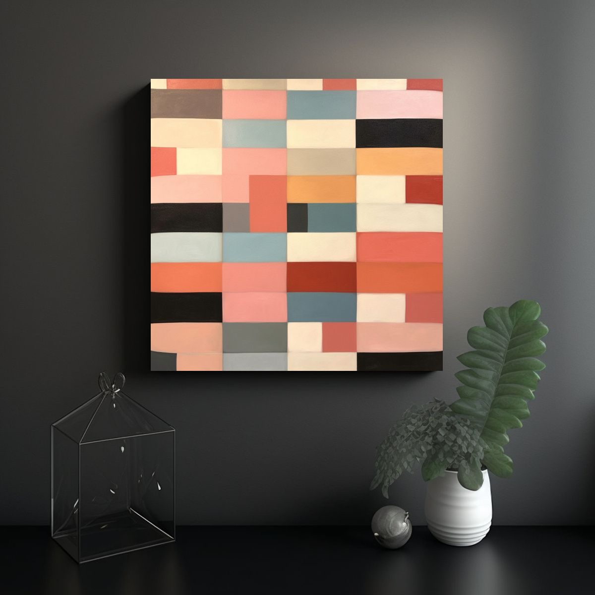 GENERICO - Obra Minimalista Moderna Expresando Emoción Con 80x80 Cm.