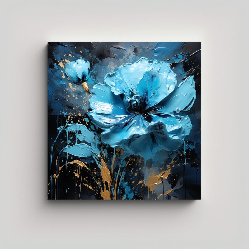 GENERICO - Pintura Abstracta De Colores Vibrantes Y Flores 80x80 Cm