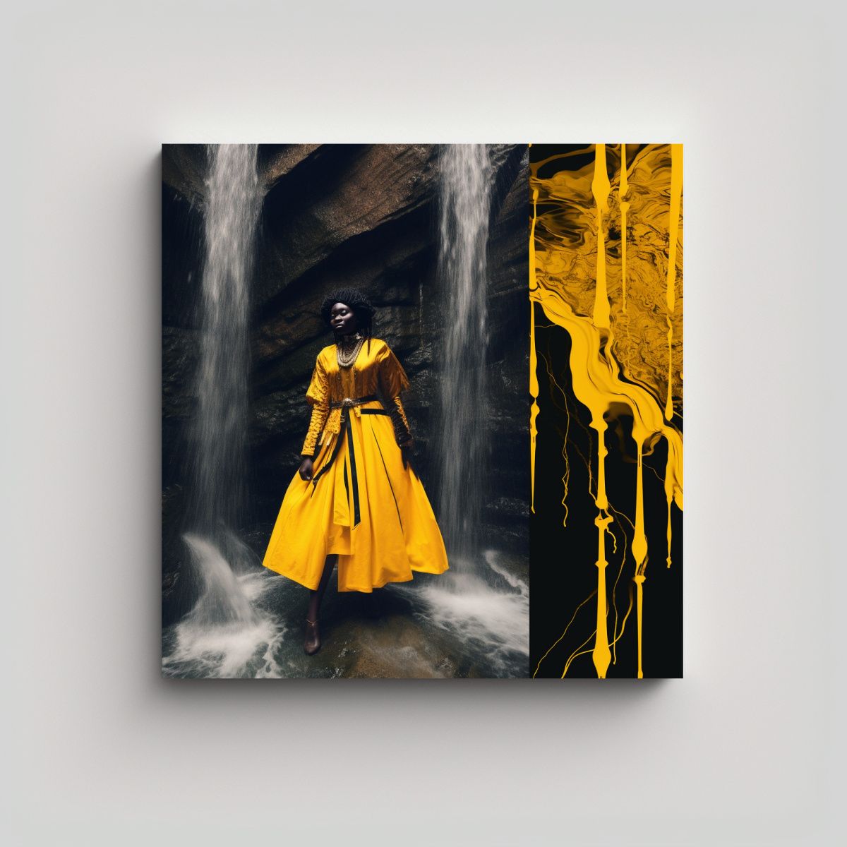 GENERICO - Lienzo De Sacerdotisa Negra De Los Años 1900 80x80 Cm