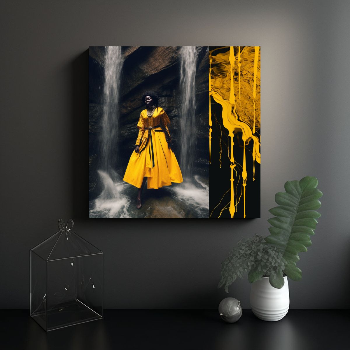 GENERICO - Lienzo De Sacerdotisa Negra De Los Años 1900 80x80 Cm