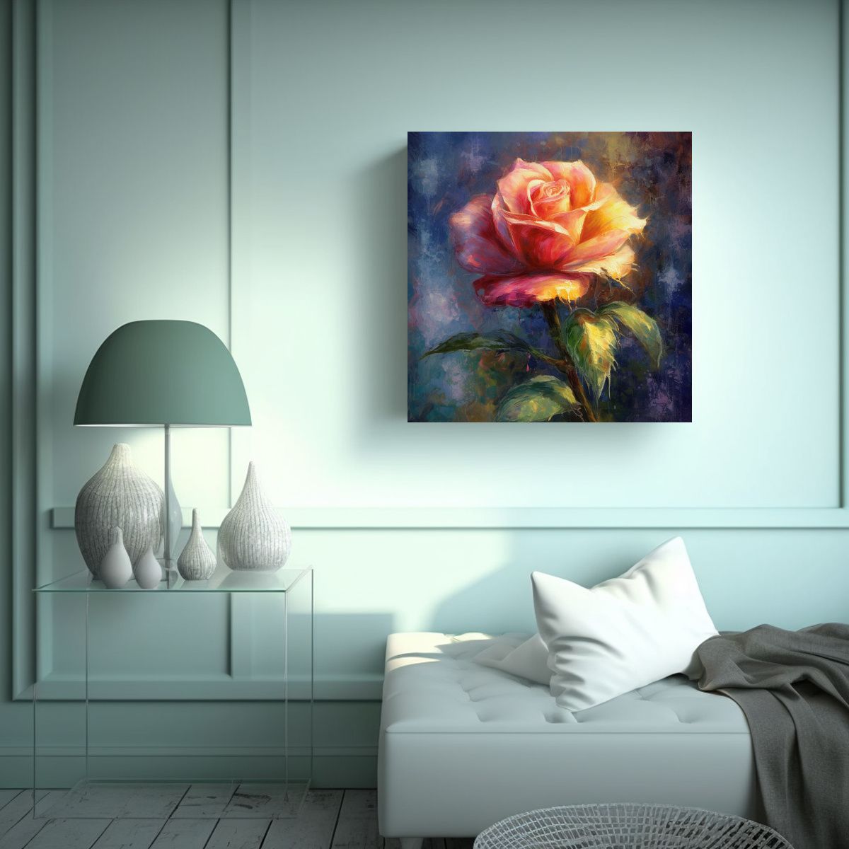 GENERICO - Inspirador Cuadro De Rosas Majestuosas Estilo 80x80 Cm