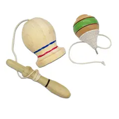 GENERICO - Pack 1 Emboque Madera + 1 Trompos N° 4 Tradicional Fiestas Patrias chile