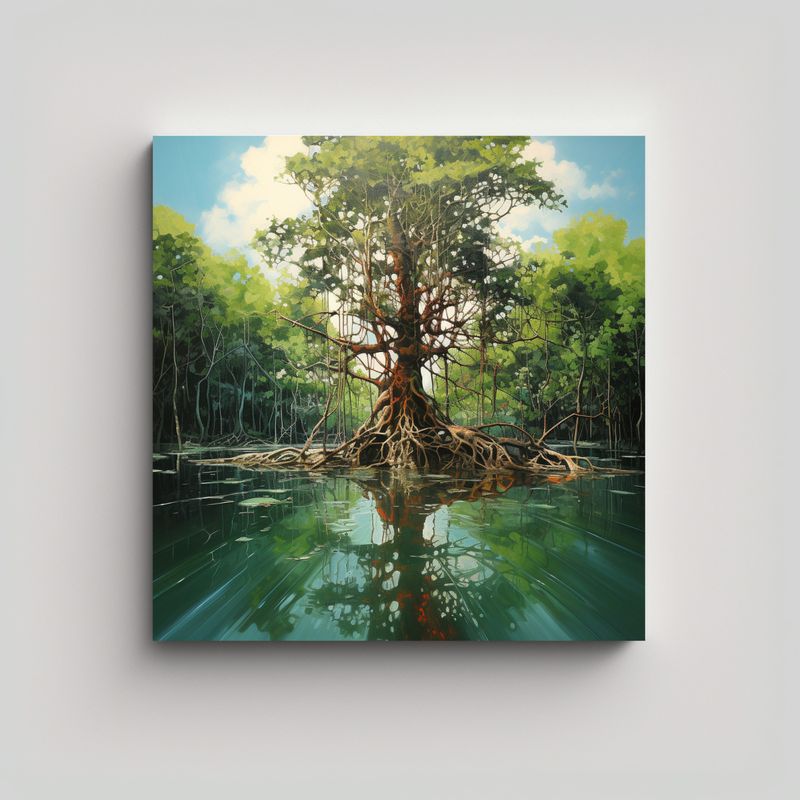 GENERICO - Cuadro De Cuadro Profundidad De Un Árbol 70x70 Cm