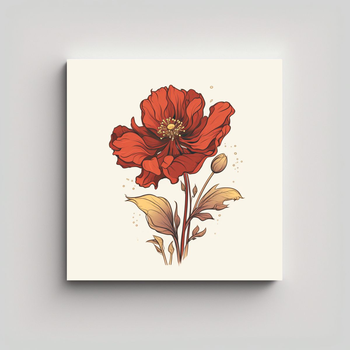 GENERICO - Impactante Tela En Bastidor Flor Al Estilo 80x80 Cm