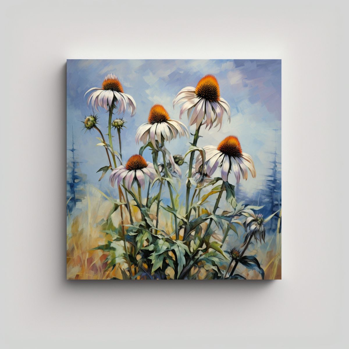 GENERICO - Pintura Abstracta De Alta Calidad De Hierbas De 80x80 Cm