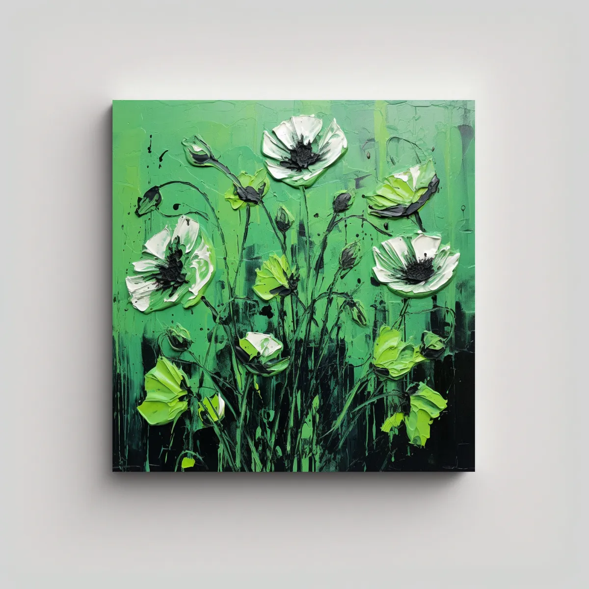 GENERICO - Bastidor Espectacular Con Obra Maestra De Flores 70x70 Cm