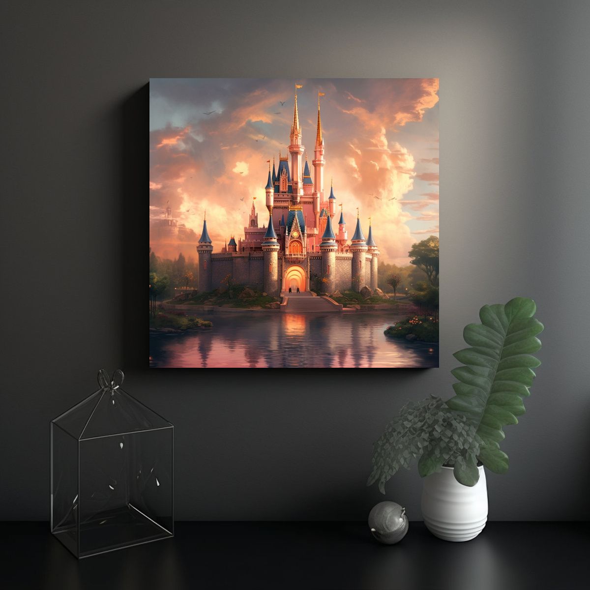 GENERICO - Pinturas Decorativas De Castillo De Disney Con 90x90 Cm