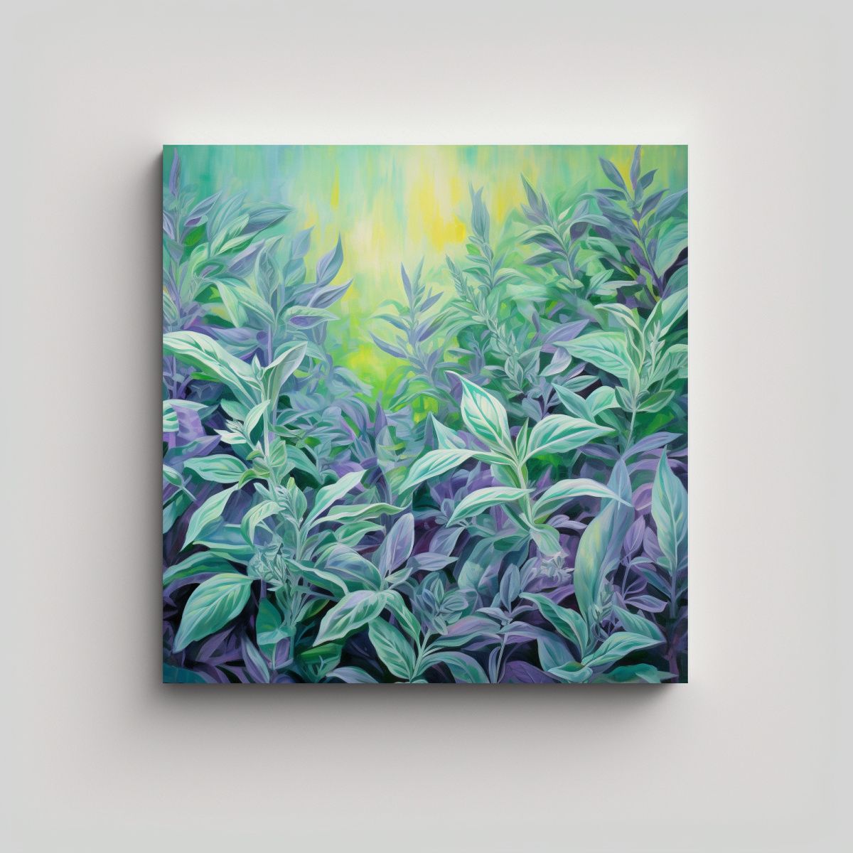 GENERICO - Pintura Abstracta De Ambiente De Hierbas De 80x80 Cm