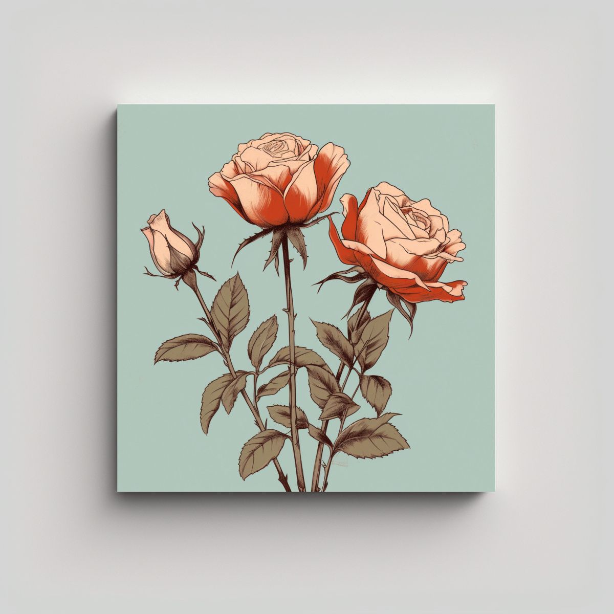 GENERICO - Minimalista Urbano Bohomodern Cuadro Fino Línea 70x70 Cm