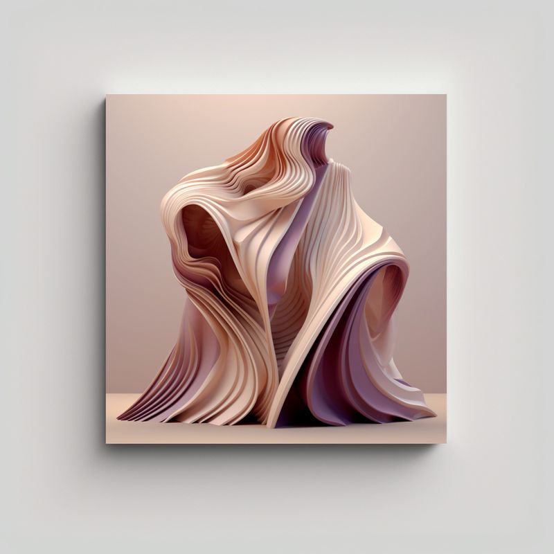 GENERICO - Cuadro Tela Estilo Clásico Tonos Beige Marrón 70x70 Cm