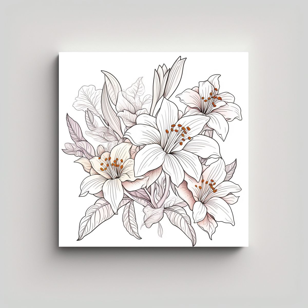 GENERICO - Lienzo De Alta Calidad Con Dibujo Vectorial De 80x80 Cm