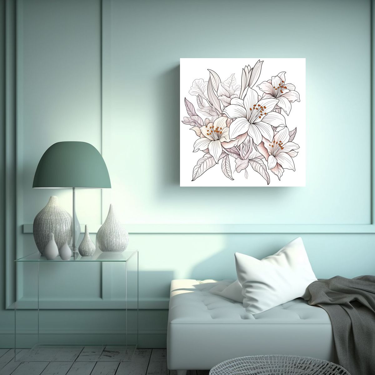 GENERICO - Lienzo De Alta Calidad Con Dibujo Vectorial De 80x80 Cm