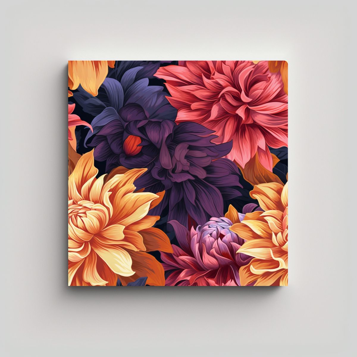 GENERICO - Lienzo De Flores Grandes Y Hermosas Con Detalles 70x70 Cm