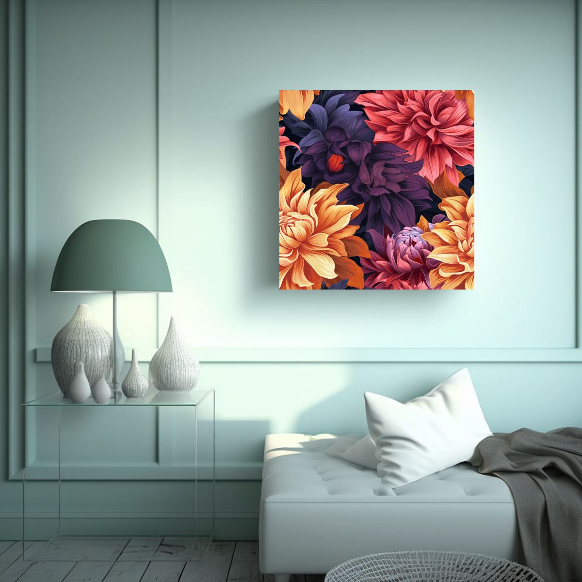 GENERICO - Lienzo De Flores Grandes Y Hermosas Con Detalles 70x70 Cm