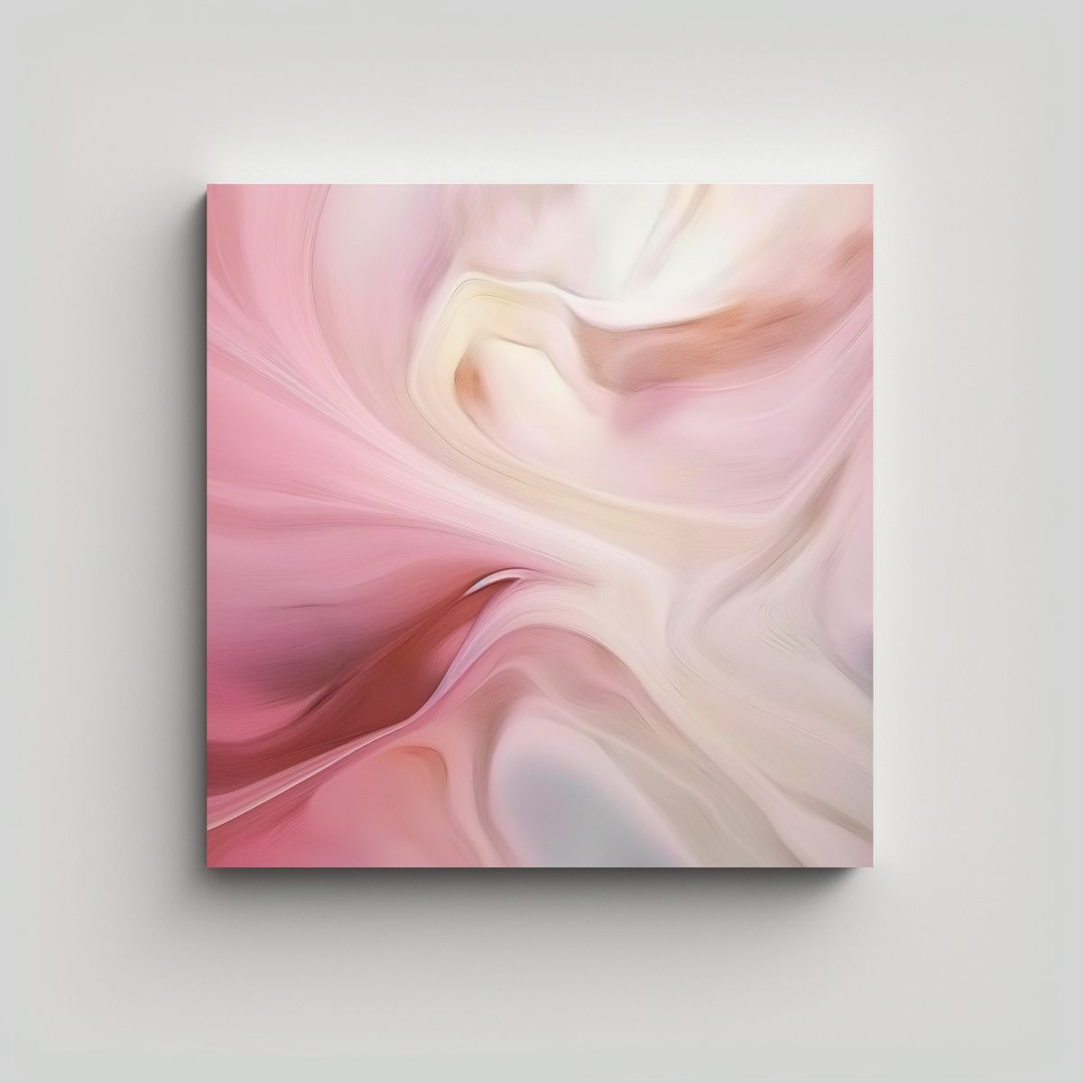 GENERICO - Pintura Abstracta Blanco Y Rosa Con Hermosa 80x80 Cm