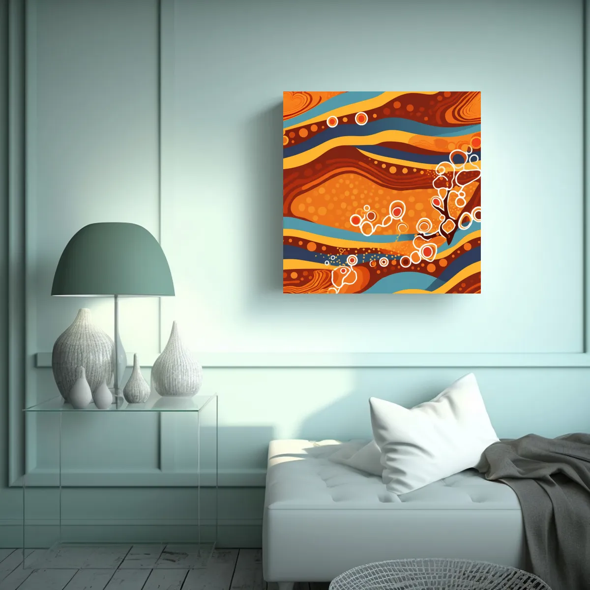 GENERICO - Cuadro Decorativo Paisaje Alrededor De Yuendumu 80x80 Cm