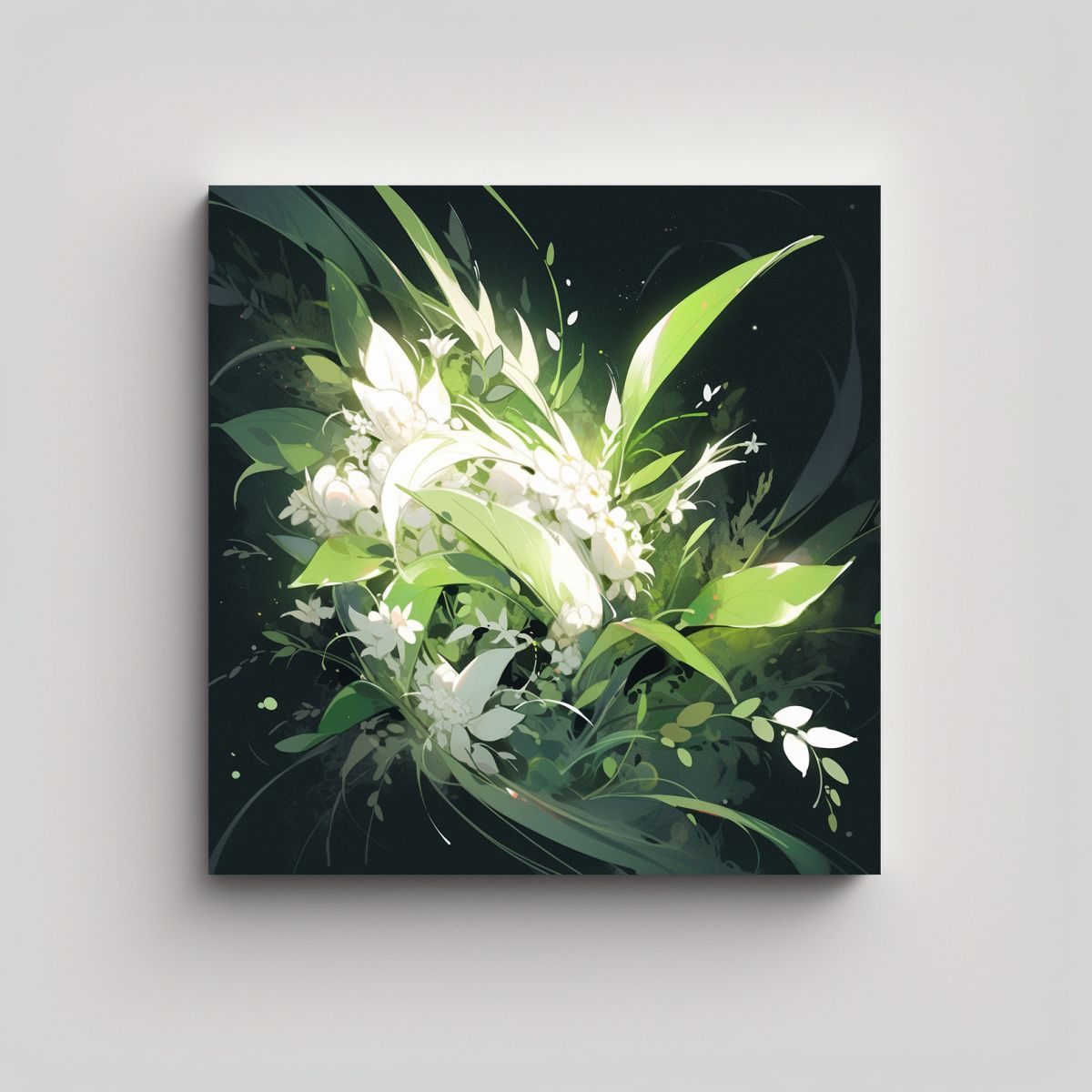 GENERICO - Pinturas De Decoración Inspiradoras En Verde Y 80x80 Cm