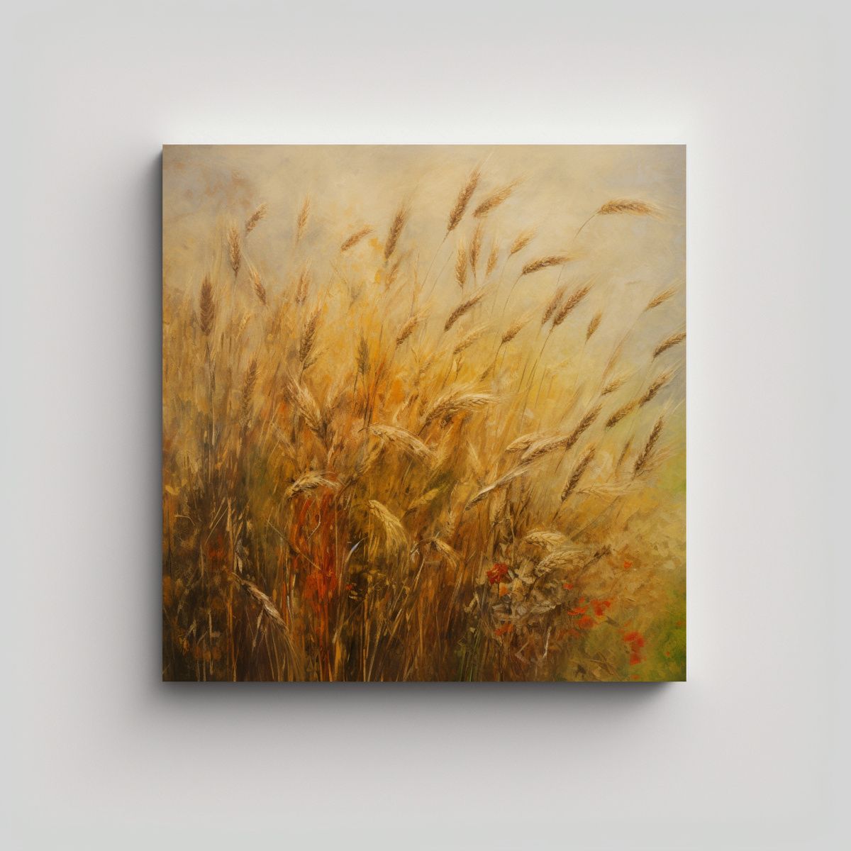 GENERICO - Pintura Abstracta De Hierbas En Movimiento Con 90x90 Cm