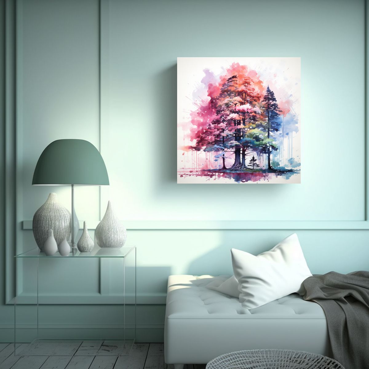 GENERICO - Pintura Abstracta En Bastidor Estrellados A 90x90 Cm